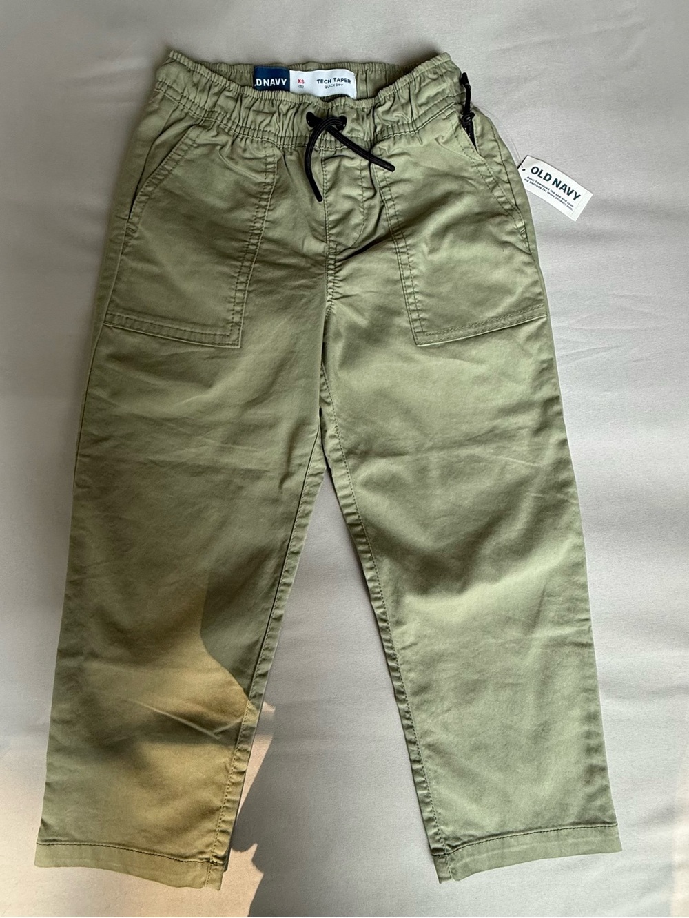 Old Navy Boys Tech Taper Jogger Pants Green Cotton Solid Pockets XS 5